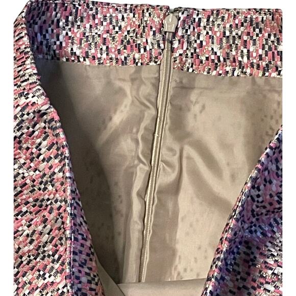 J.Crew Gold Sparkle Pink Tweed Mini Skirt size 6 - Picture 4 of 7